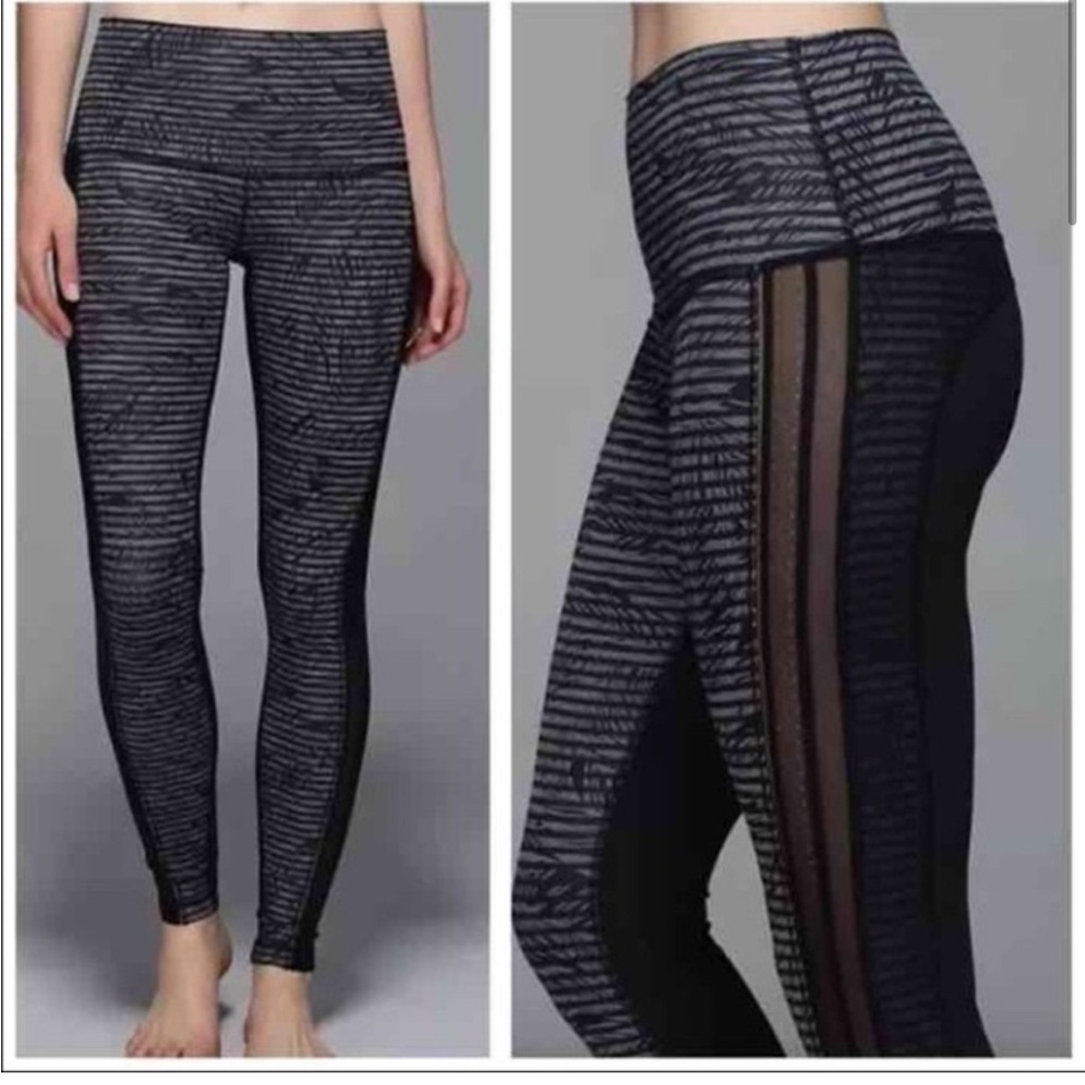 Lululemon Wunder Under Pant *Luxtreme Stripe Play Slate Black